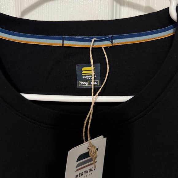 Meriwool Mens Shirt Base Layer Sz XXL 100% Merino Wool Black 250G NEW - Picture 2 of 6